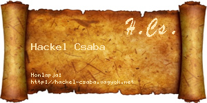 Hackel Csaba névjegykártya